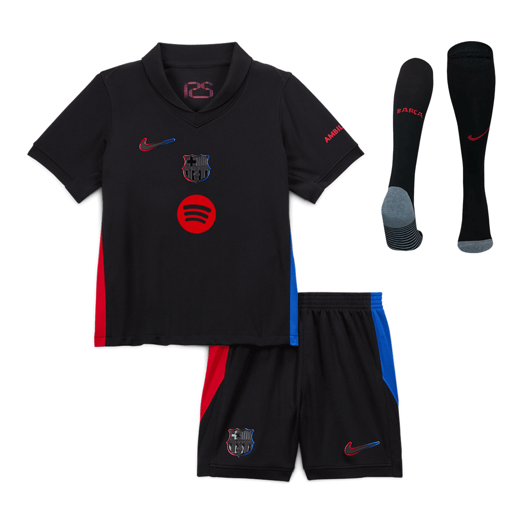 Kid's Barcelona Away Soccer Jersey Kit(Jersey+Shorts+Socks) 2024/25 -