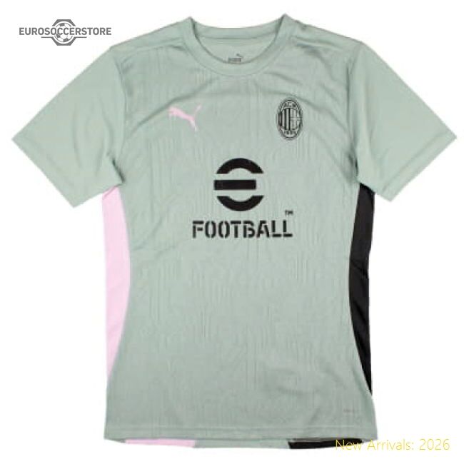 2024-2025 Ac Milan Training Shirt (green Fog) (abraham 9)