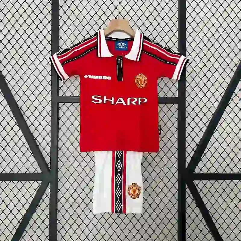 1998-1999 Kids Manchester United Jersey retro kit