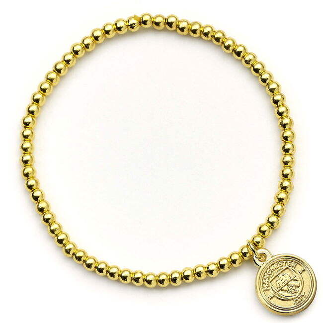 Manchester City FC Gold Finish Bead Bracelet - game day
