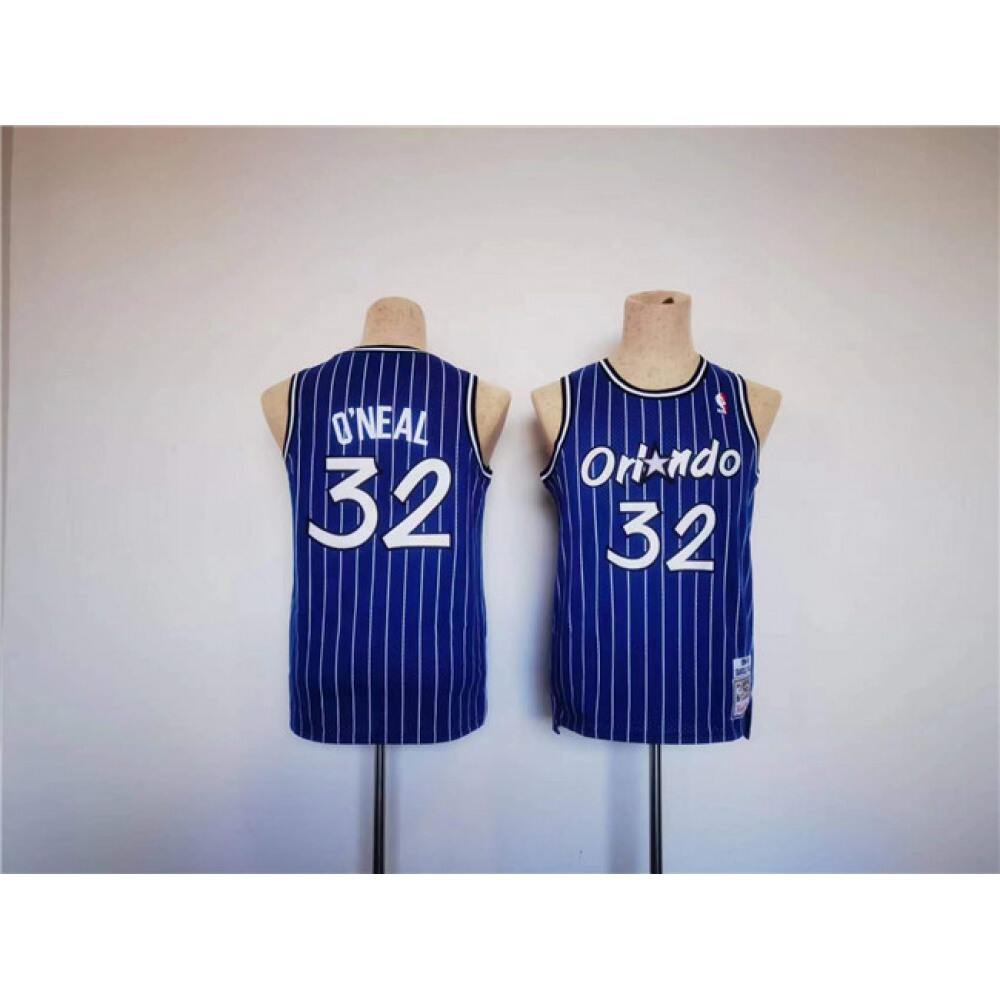 Game Day Authentic Men's Magic #32 Shaquille Blue Basketball Jersey