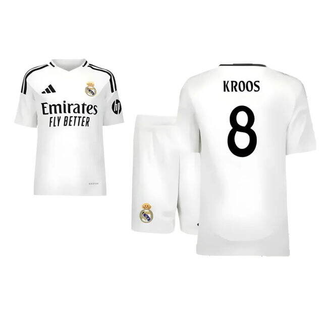 2024-2025 Real Madrid Home Youth Kit (Kroos 8) - Match Day Ready - ...