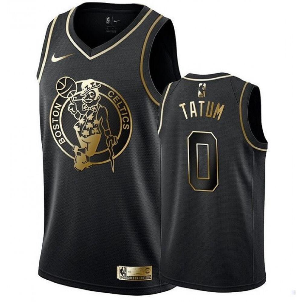 Boston Celtics Jayson Tatum0 Black Jersey Golden Edition - Game Day Essential