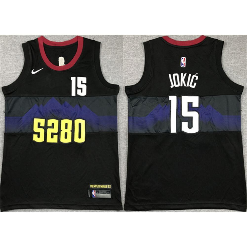 Official Nikola Jokic15 Denver Nuggets Black Jersey - City Edition
