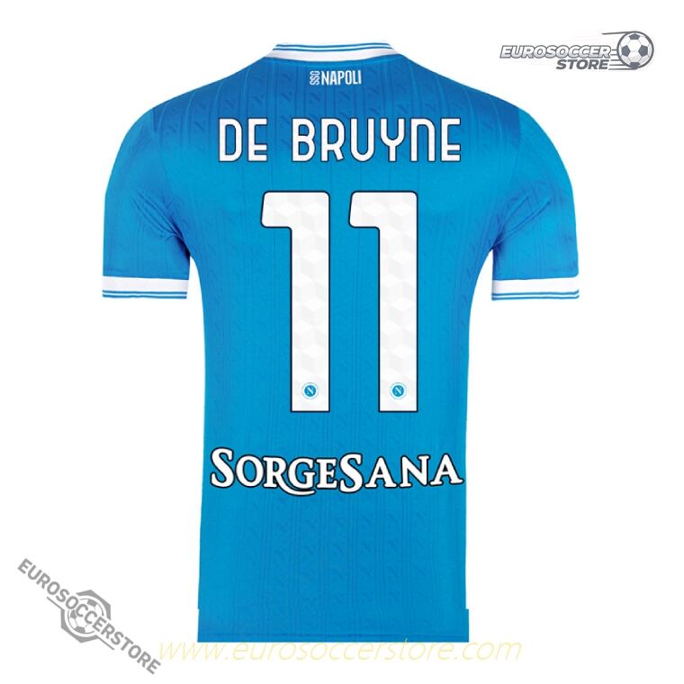 Napoli's 25-26 Season Home Jersey Featuring DE BRUYNE with Number 11