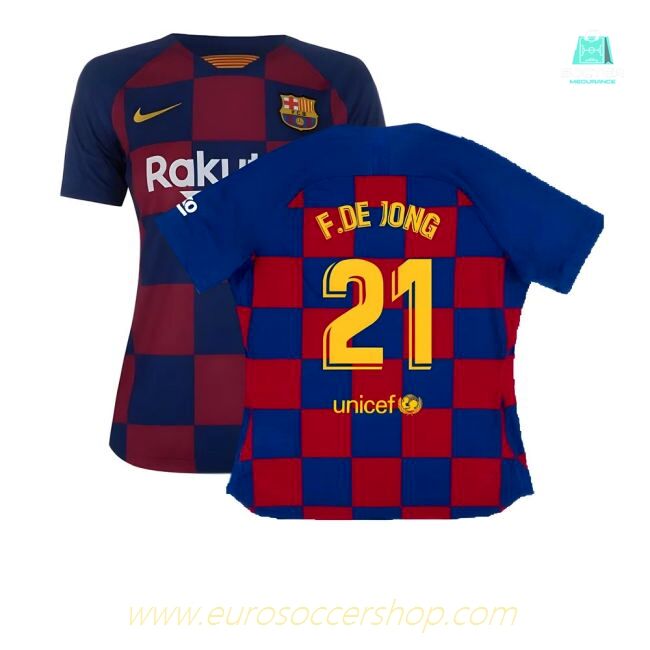 Barcelona 2019-20 Womens Home Shirt (Vaporkit) ((Excellent) S) (F.De Jong 21)