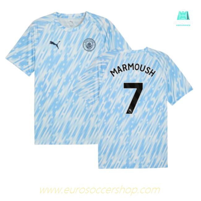 2025-2026 Man City Warm Up Jersey (Silver Sky) (Marmoush 7)