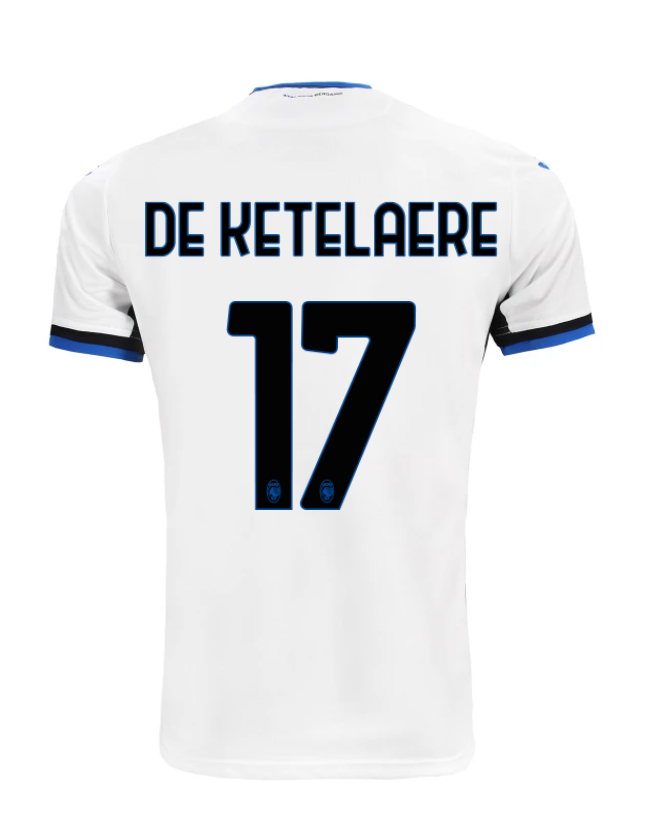 Atalanta 24-25 Season Away Jersey DE KETELAERE Number 17