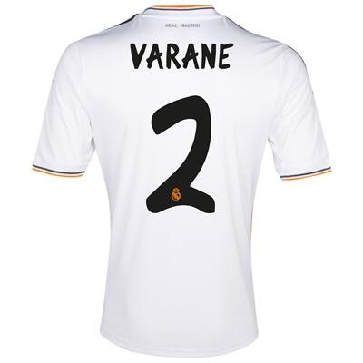 13-14 Real Madrid 2 Varane White Home Soccer Jersey Shirt - Official