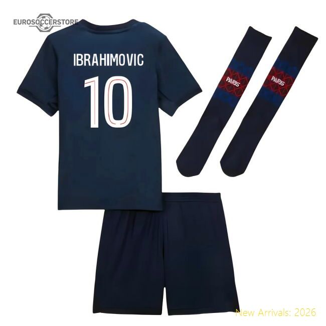 Genuine 2025-2026 Psg Home Little Kids Mini Kit (Ibrahimovic 10)