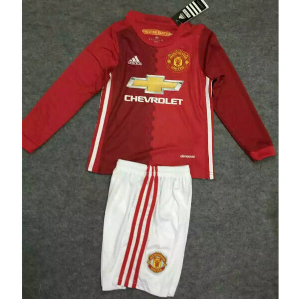 Kids Manchester United LS Home 201617 Soccer Kits ShirtShorts -