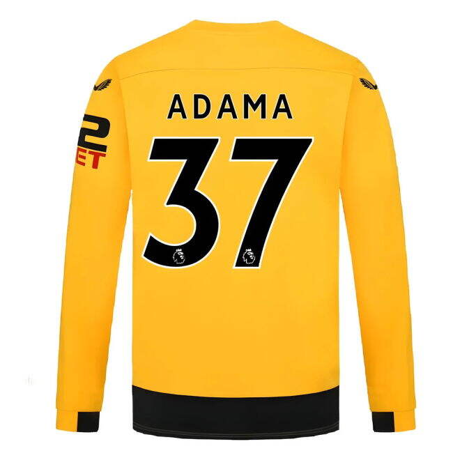 Professional Grade Wolves Wolves Long Sleeve Home Shirt Adama #37 ...