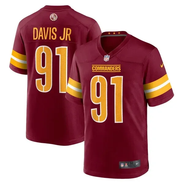 None Carl Davis Game Jersey - Burgundy | NFL Player Jersey | NFL Footb