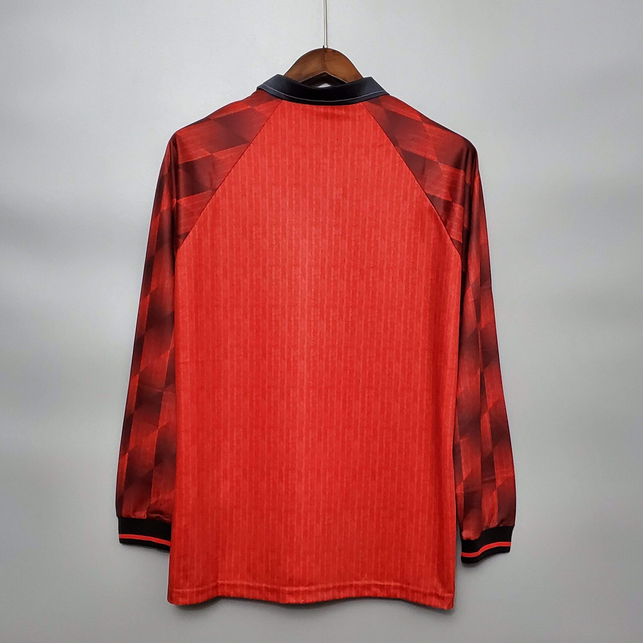1996-1997 Man United home retro kit long sleeve