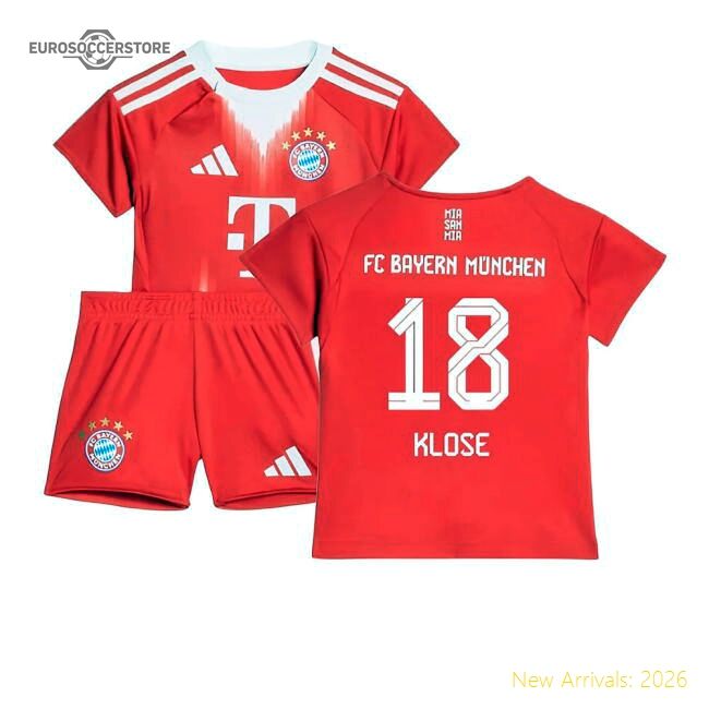 Luxury 2025-2026 Bayern Munich Home Baby Kit (klose 18)