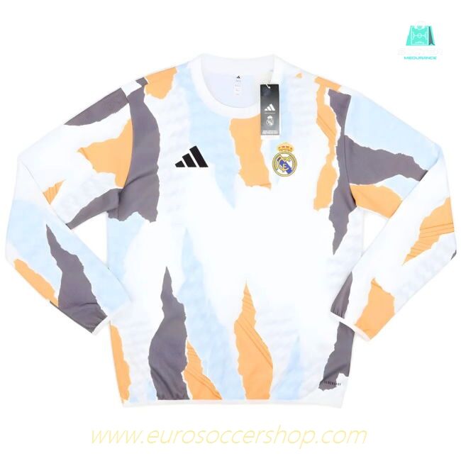 2024-2025 Real Madrid Pre-Match Warm Top (White)