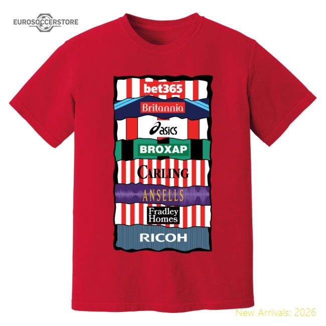Stoke Sponsor History T-shirt (red) - Budget-friendly - Match Day Jersey