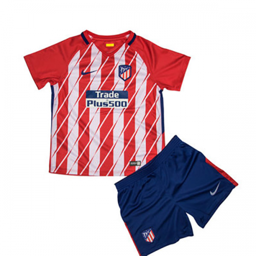 Kids Atletico Madrid Home 201718 Soccer Shirt JerseyShorts - Official