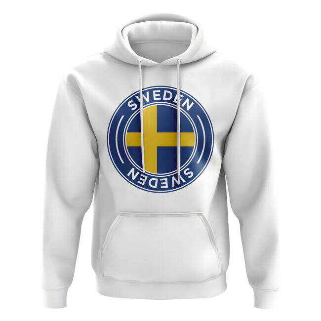 Sweden Football Badge Hoodie (White)