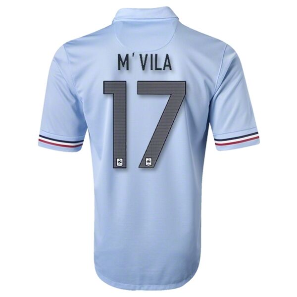 2013 France 17 M'Vila Away Blue Soccer Jersey Shirt - Official