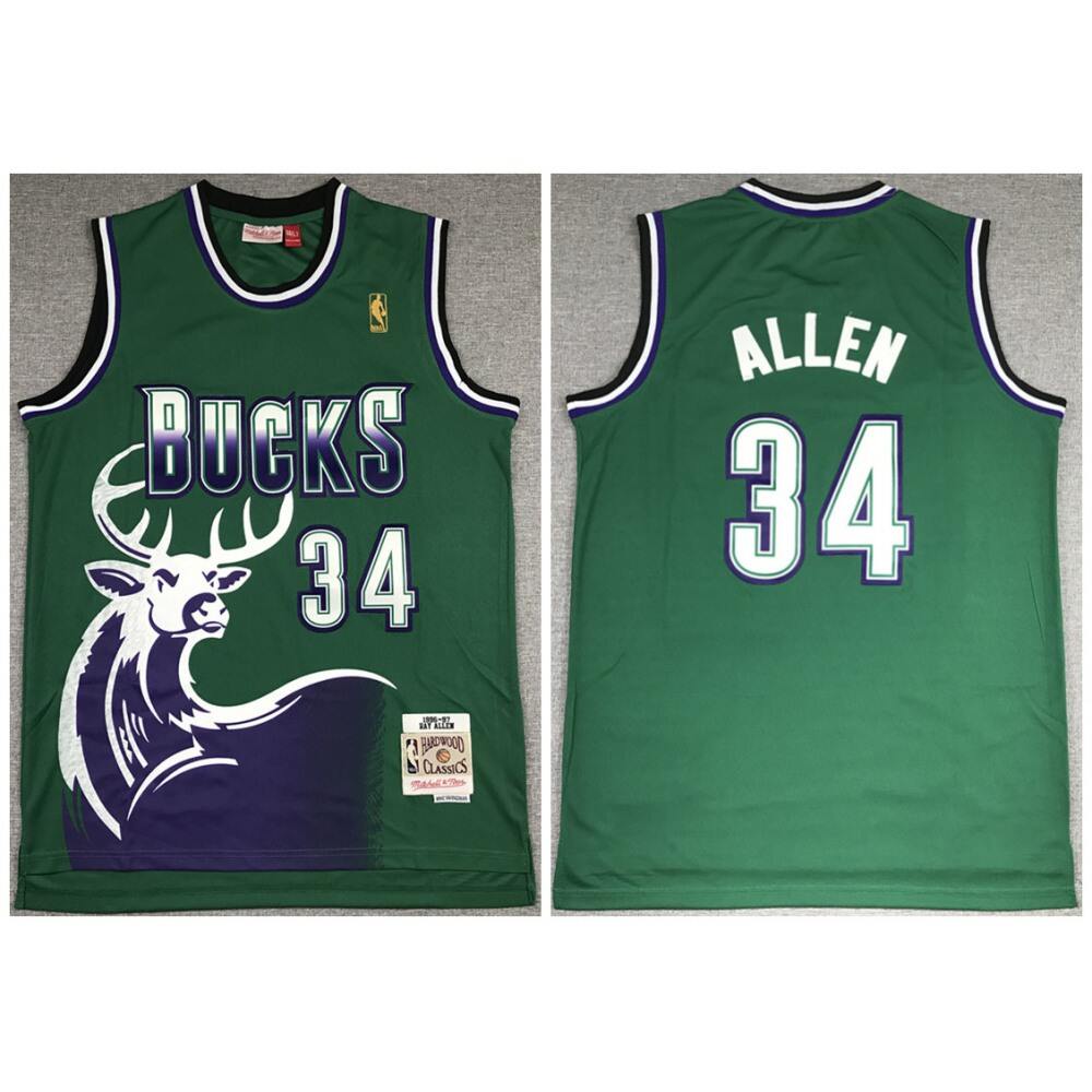 Game Day Contemporary Men's Bucks #34 Ray Green Basketball Jersey