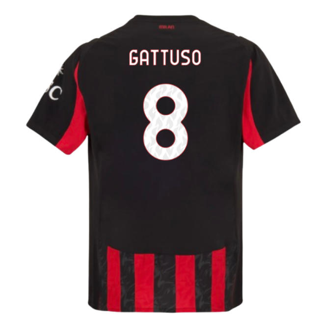 Elite Performance Acm Ac Milan Authentic Home Shirt Gattuso #8 202...