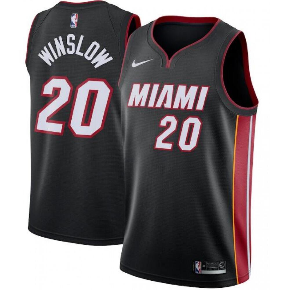 Cost-Effective Men's Heat #20 Justise Black Basketball Jersey