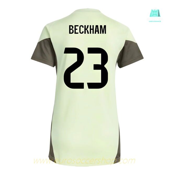 2025-2026 Real Madrid Training Jersey (Almost Lime) - Womens (Beckham 23)