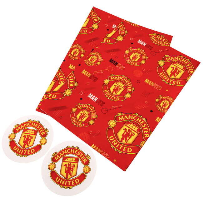 Manchester United FC Text Gift Wrap - official style