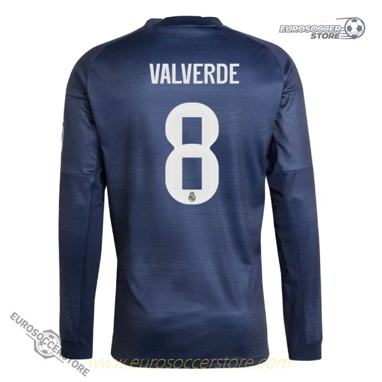 Real Madrid 25-26 Away Long Sleeve Jersey with VALVERDE 8 Printing