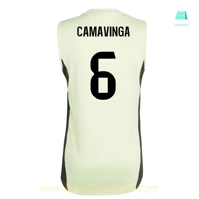 2025-2026 Real Madrid Sleeveless Training Jersey (Almost Lime) (Camavinga 6)