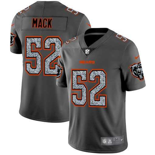Official Chicago #52 Khalil Mack Gray Gray Fashion Limited NFL Jersey