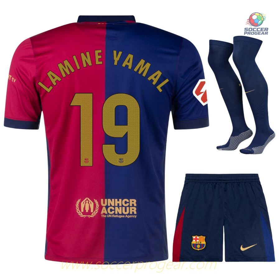 Barca Children Jersey Set Football Shirt 2024-25 Edition Home Lamine Yamal