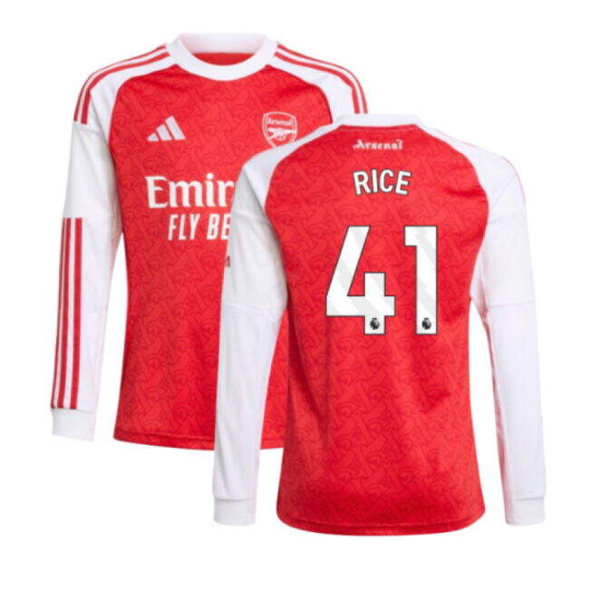 2025-2026 Arsenal Long Sleeve Home Shirt (Kids) (Rice 41)