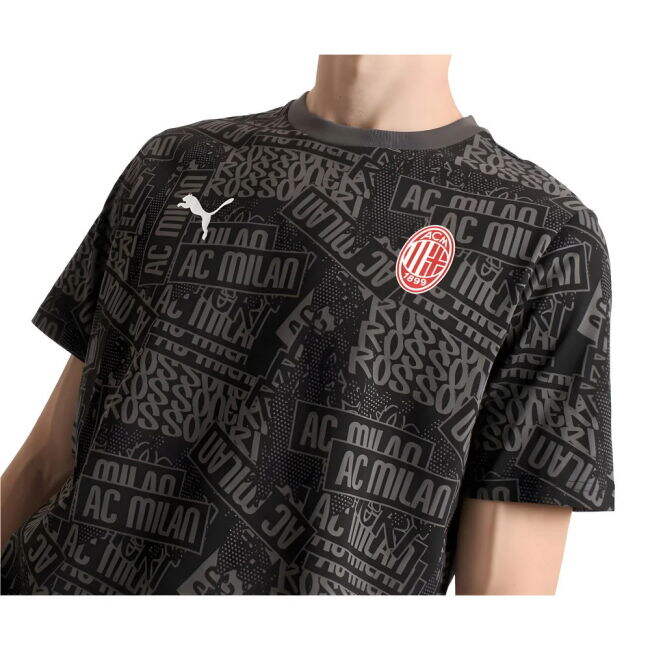 2025-2026 AC Milan ftblCulture Tee AOP (Black)