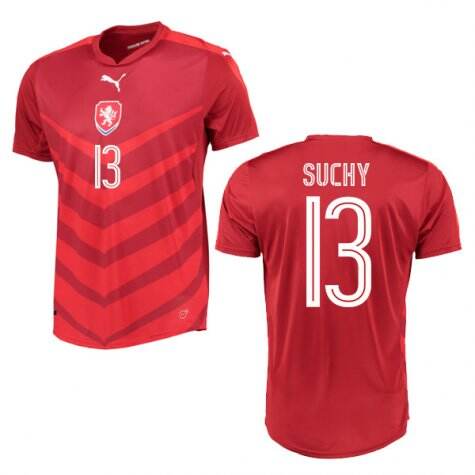 Czech Republic Home 2016 Suchy 13 Soccer Jersey Shirt - Official