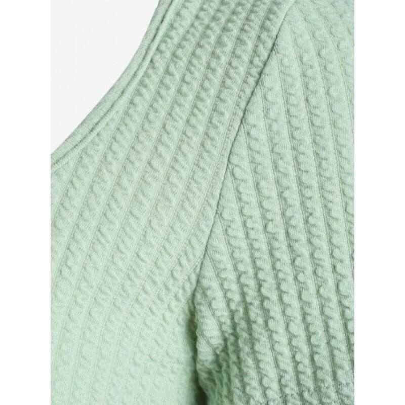 Textured Tie Back Ruched Tee DI9828