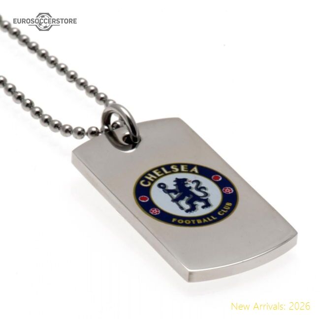 Official Chelsea Fc Colour Crest Dog Tag & Chain - Premium Quality