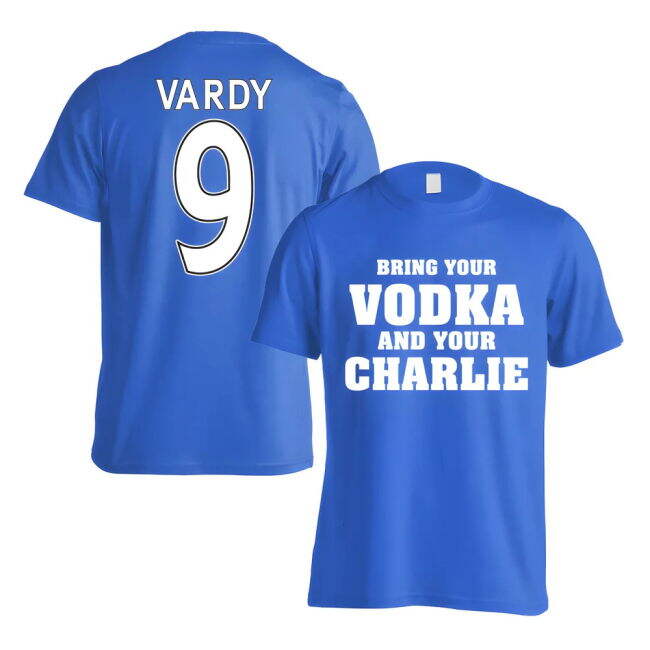 Leicester Jamie Vardy Vodka Charlie T-Shirt (Vardy 9) - Blue