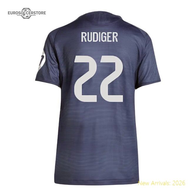 2025-2026 Real Madrid Authentic Road Jersey (ladies) (rudiger 22)