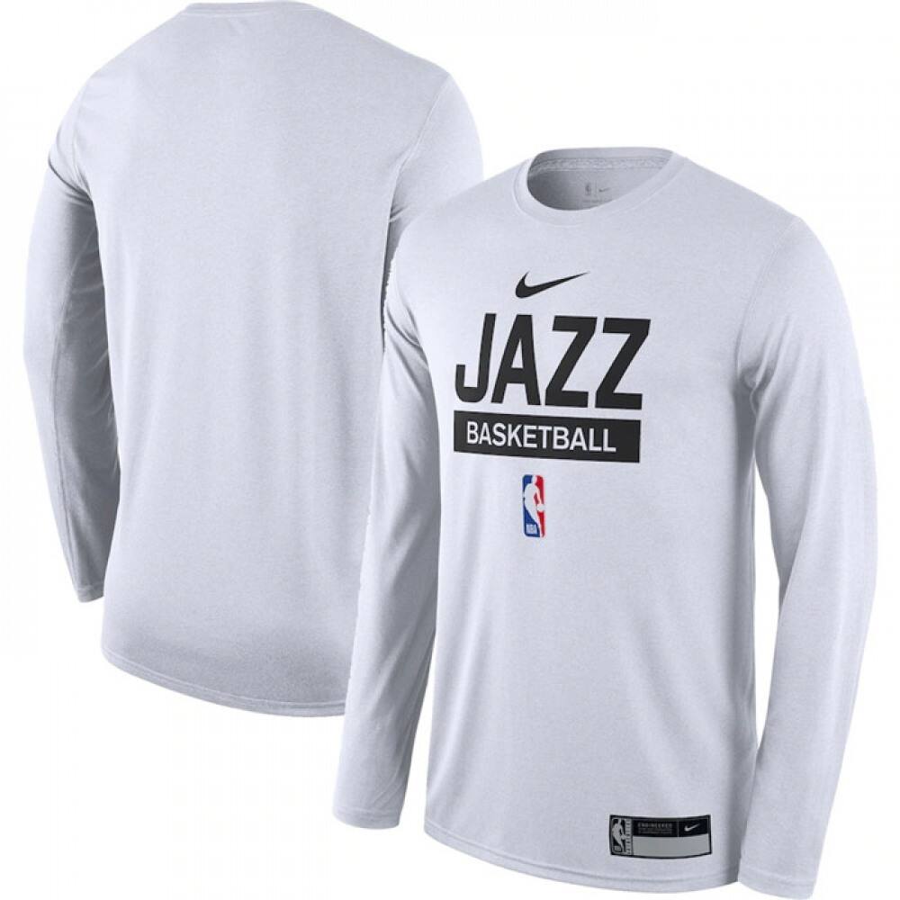 Men's Utah Jazz White 2022/23 Legend On-Court Practice Performance Long Sleeve T-Shirt