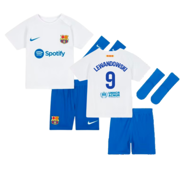 Baby Lewandowski 9 2023-2024 Barcelona Soccer Club Away Jersey