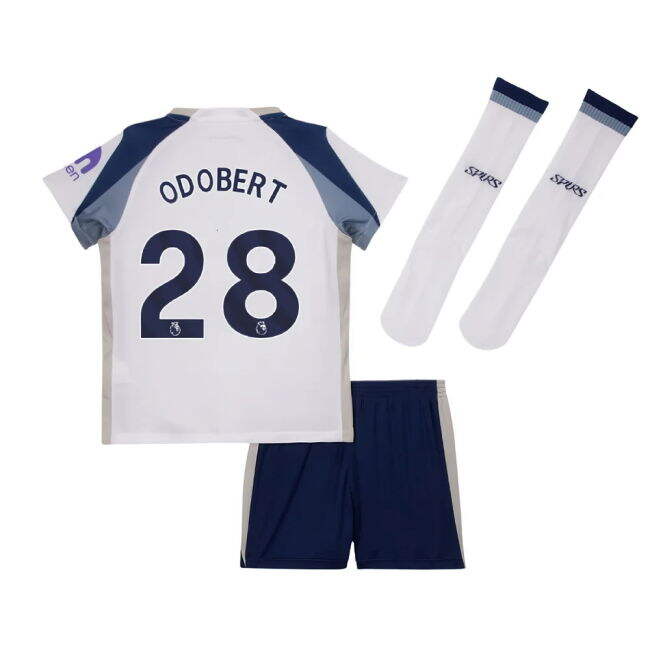 Tottenham Home Football Shirt 2025-20 - Odobert 28 L M S Kids