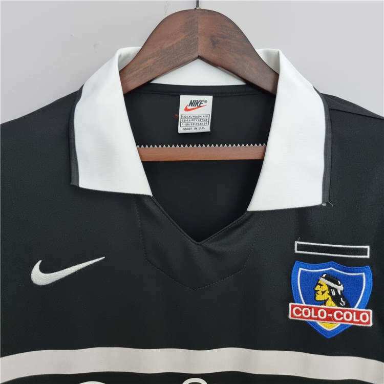 Colo-Colo Retro Soccer Jersey 9697 Black Away Football Shirt -