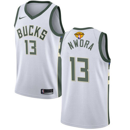 Bucks #13 Jordan Nwora Durable 2021 Finals NBA Jersey - White Swingman