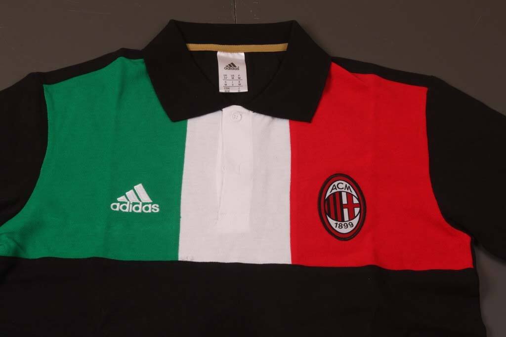 2014 AC Milan Black Short Sleeve Polo T-Shirt - Official Replica 4718
