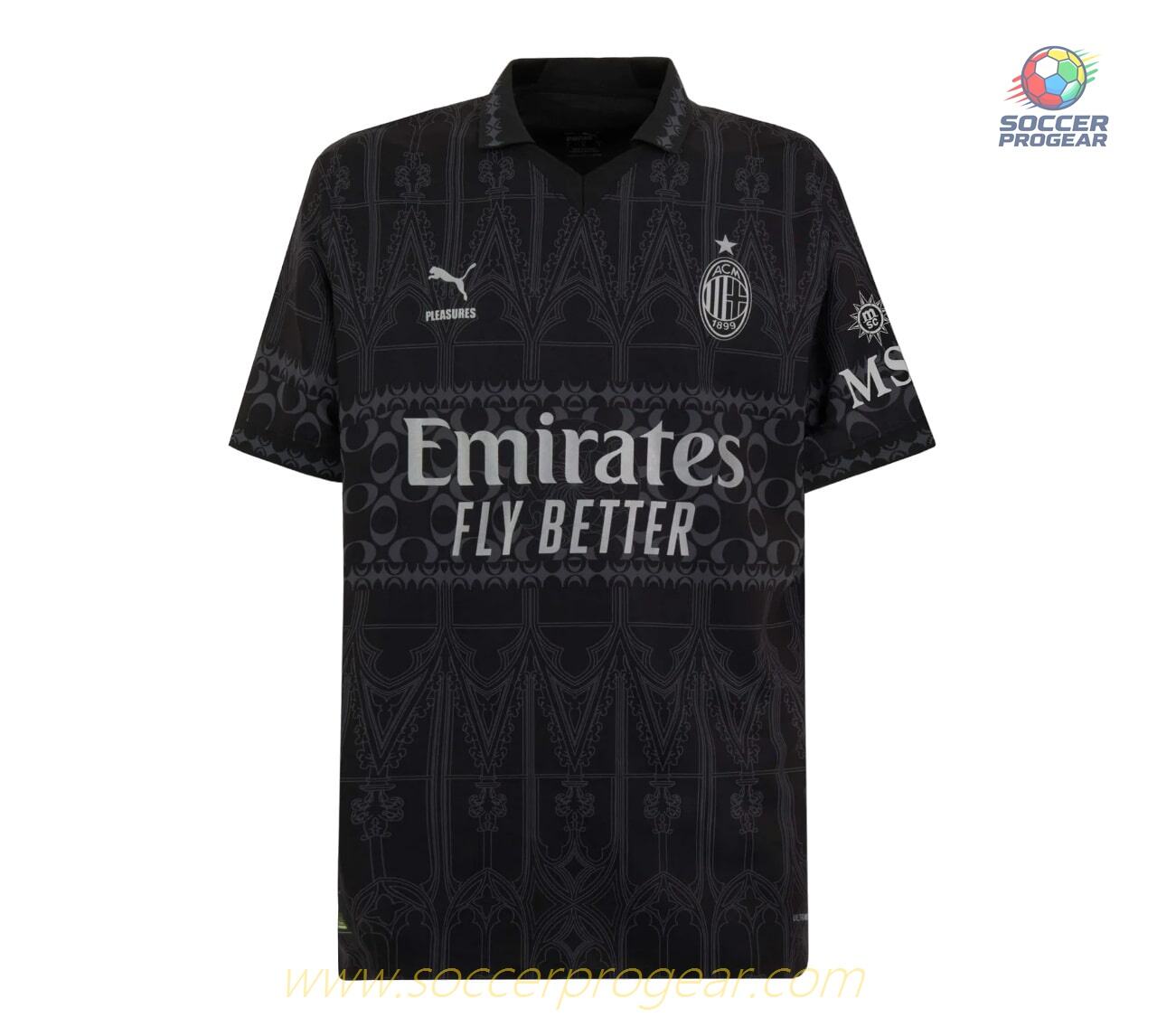 AC Milan Football Jersey 2023 2024 Fourth X Pleasures Black