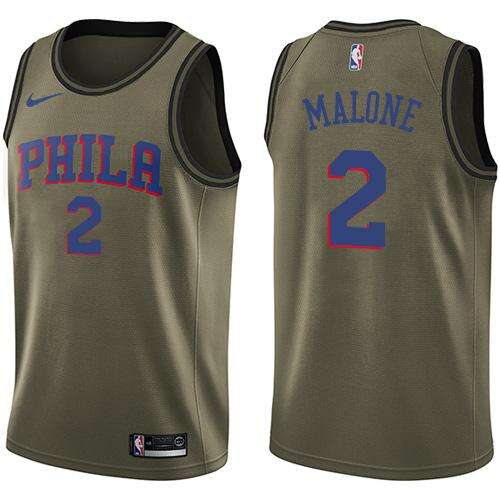 PHI #2 Moses Malone Durable 2024 Icon NBA Jersey - Green Swingman