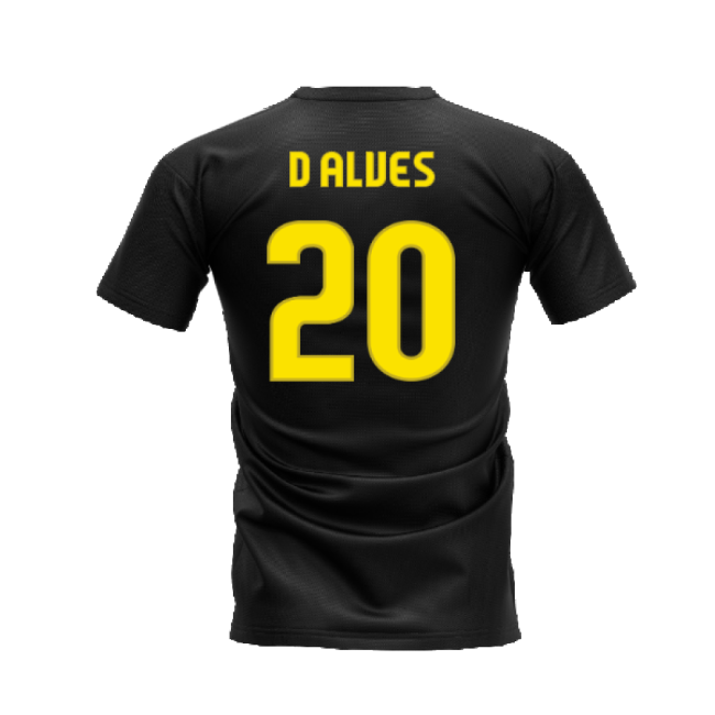 Barcelona 2008-2009 Retro Shirt T-shirt - Text (Black) (D Alves 20)...