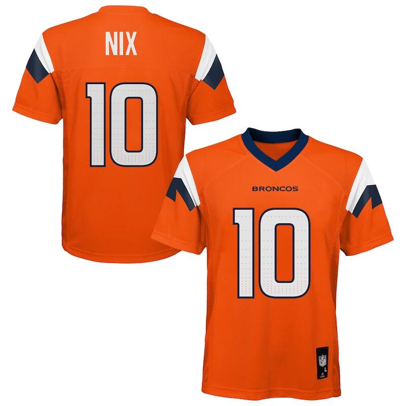 None Bo Nix DEN Broncos Top-Grade Authentic Jersey Game Day Wear